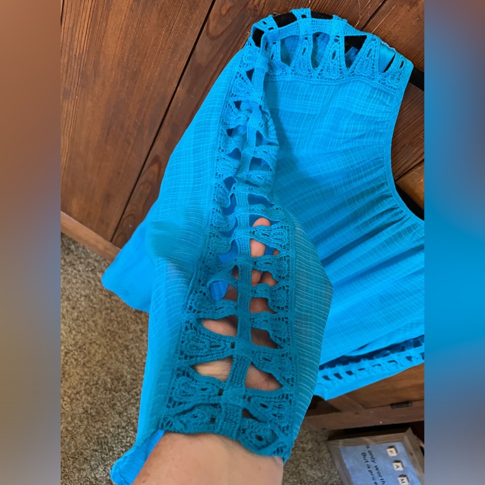 ALYX turquoise blouse with cami Size Medium - Picture 3 of 5